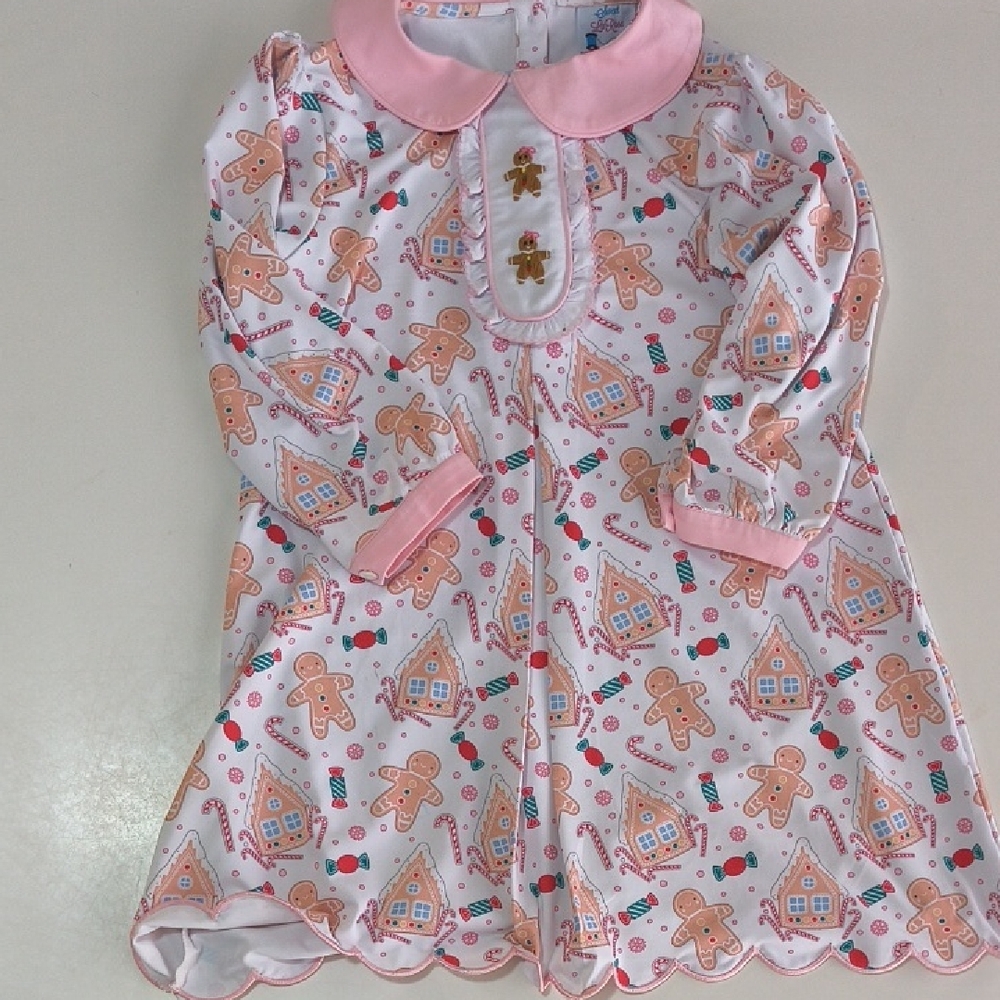 Pink Gingerbread House Kids Soft Dress